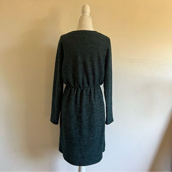 Gilli Dark Green Long Sleeve Surplus Sweater Dress - Picture 6 of 9